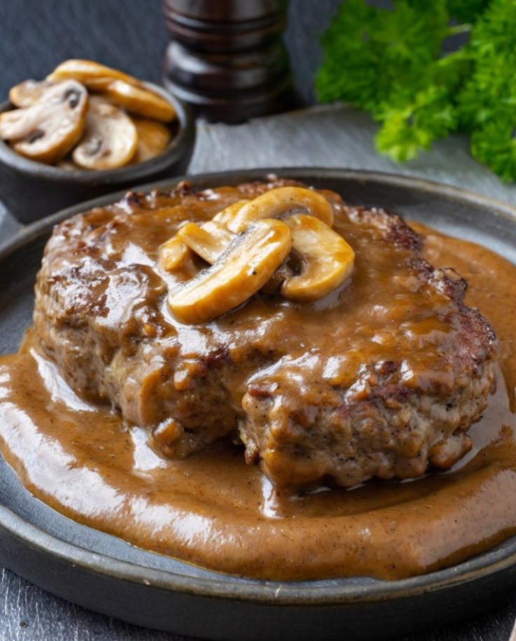Homemade Beef Patties with Mushroom Gravy - Welcome to the Avani Recipes