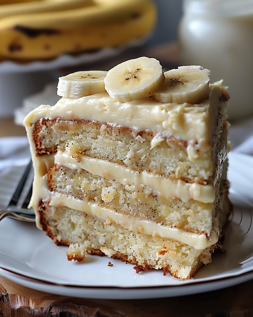 Banana Bliss Cake with Velvety Cream Cheese Frosting