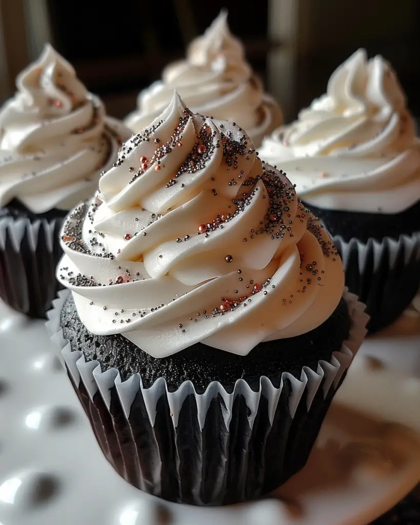 Black Velvet Marshmallow Cupcakes
