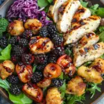Blackberry balsamic grilled chicken salad