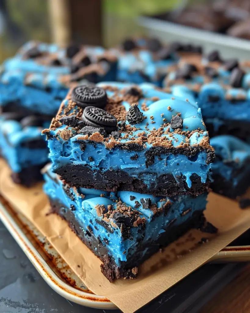 Blue Velvet Oreo Brownies