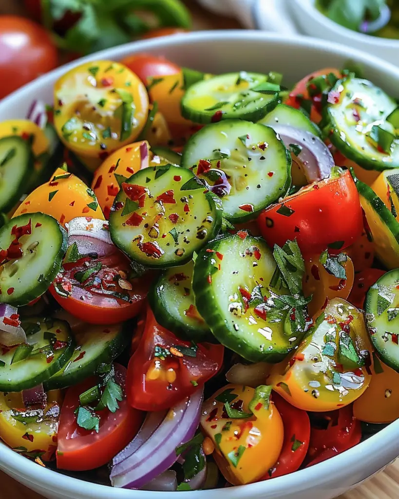 Chilled Cucumber Tomato Salad