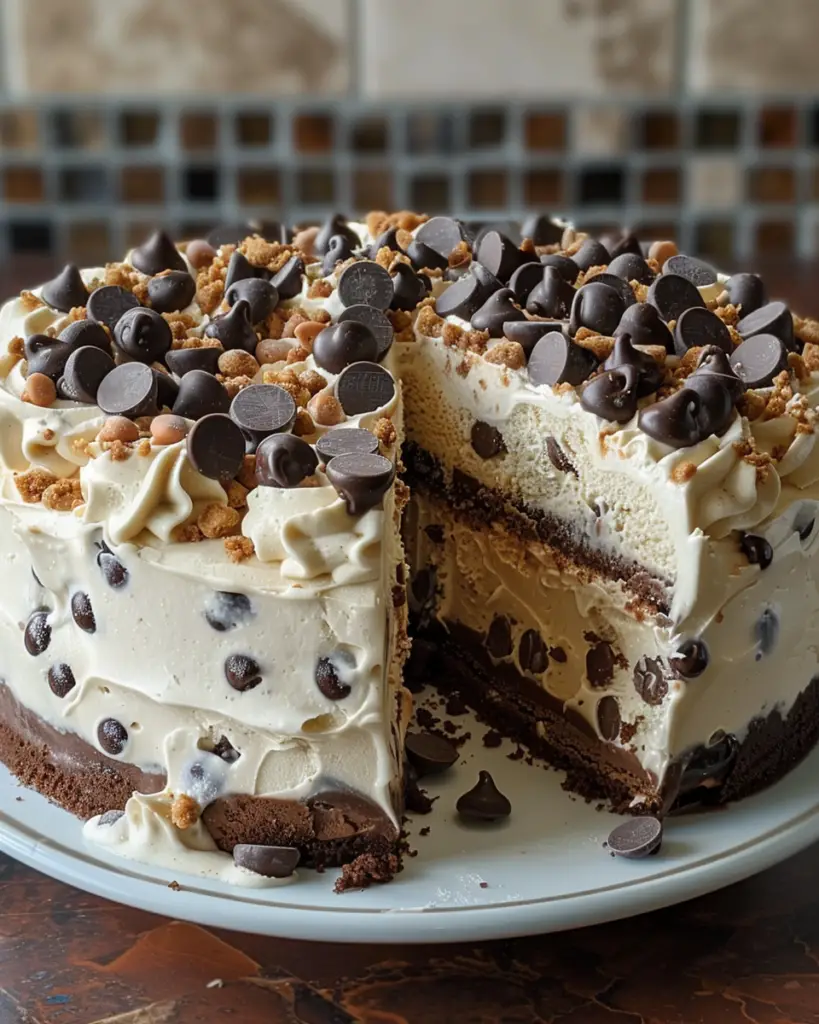 Chocolate Chip Cookie Dough Ice Cream Cake