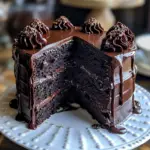 Double Chocolate Cake with Black Velvet Icing