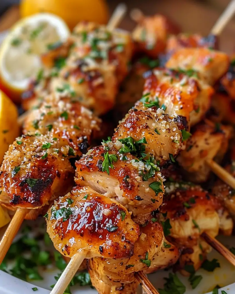 Garlic Parmesan Chicken Skewers