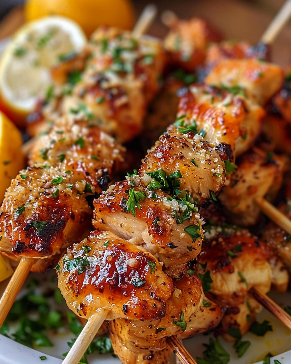 Garlic Parmesan Chicken Skewers