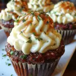 Meatloaf Cupcakes with Whipped Potato Topping