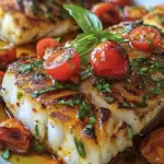 Pan-Seared Mediterranean Cod in Tomato Basil Sauce