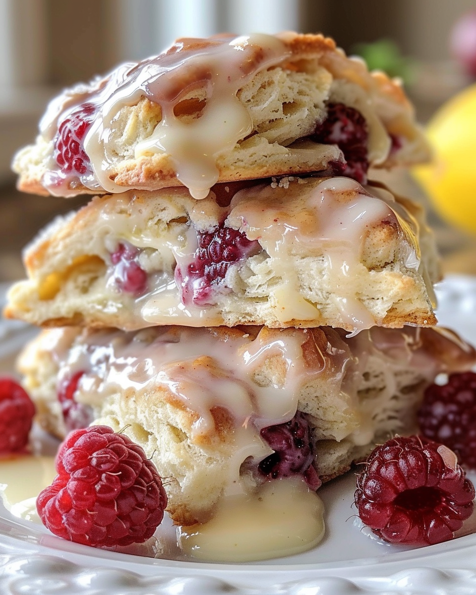 Ridiculously Easy Lemon Raspberry Scones