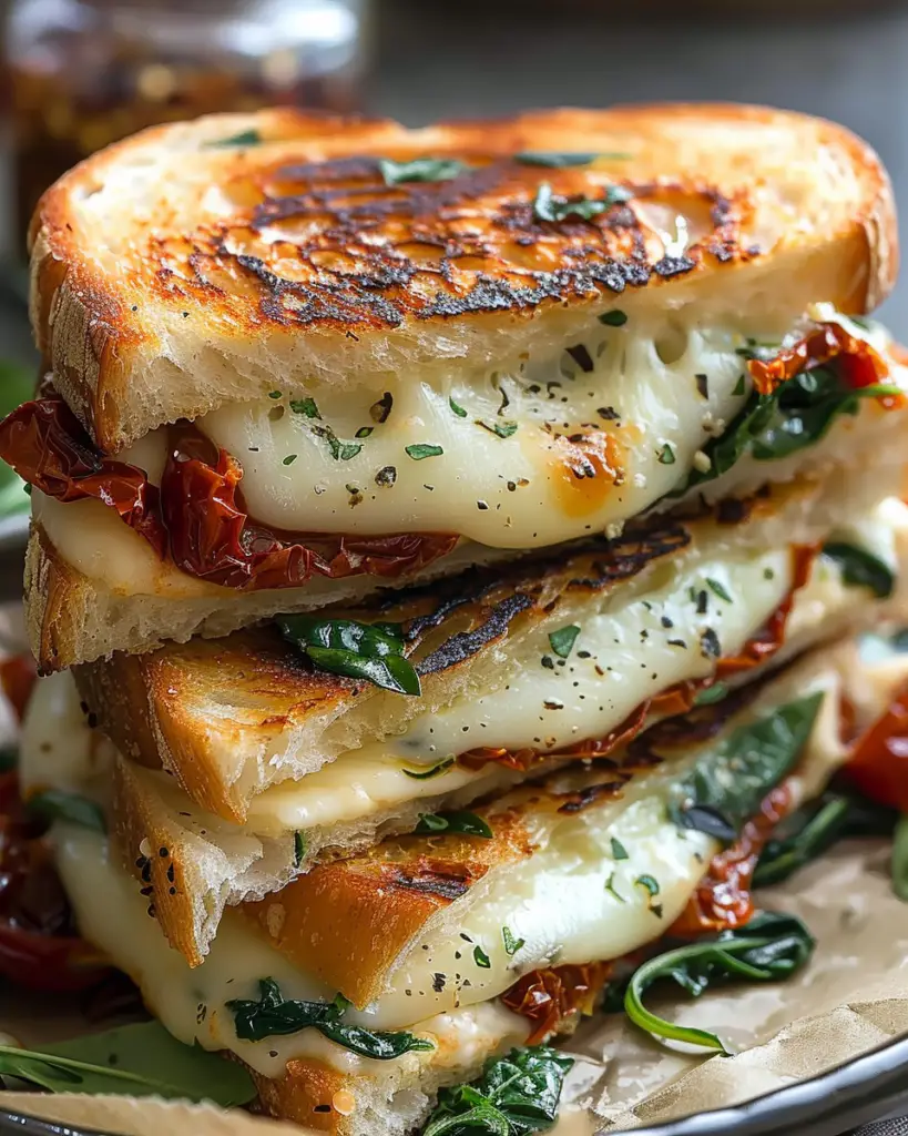 Sun-Dried Tomato, Spinach, and Ricotta Grilled Cheese