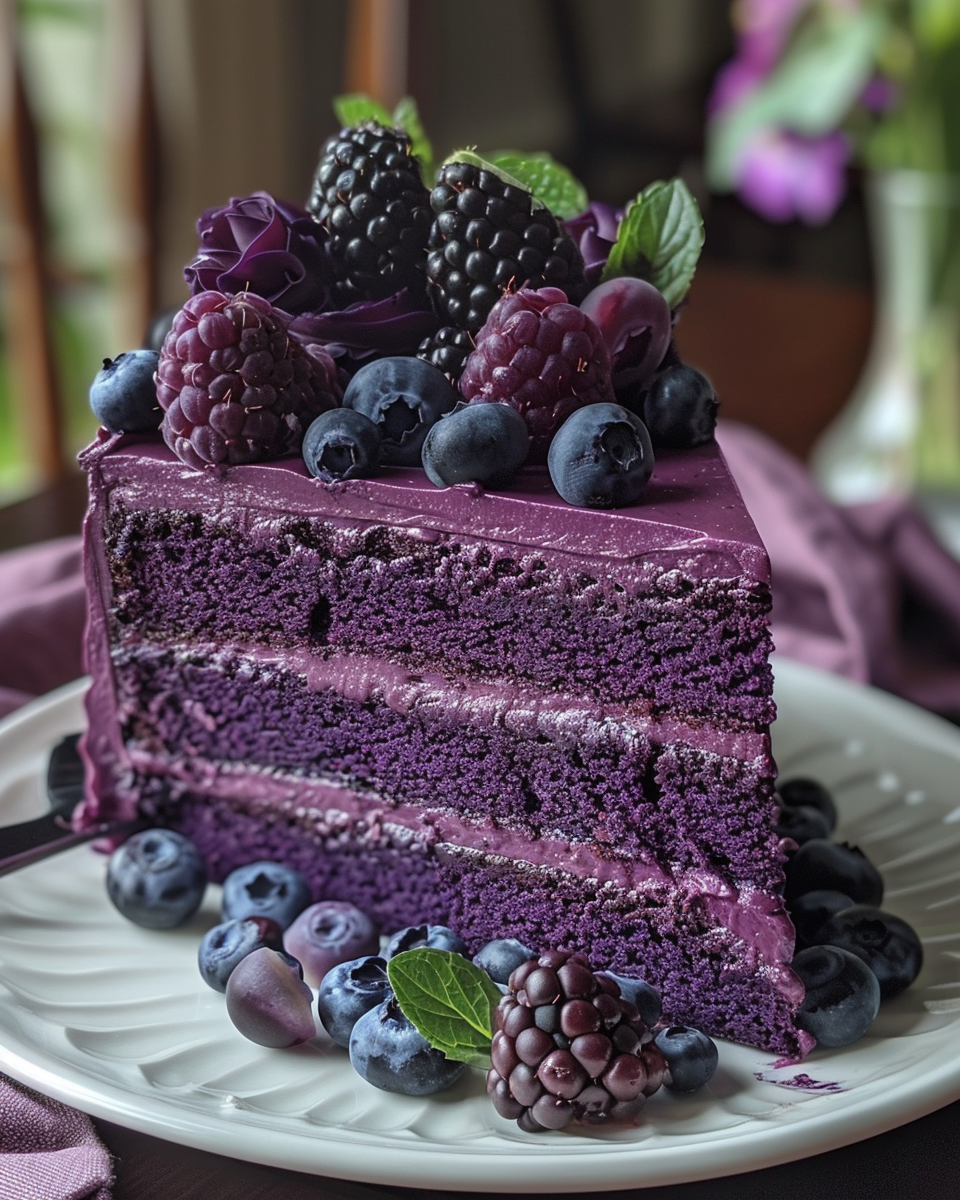 Purple Velvet Cake with Cream Cheese Frosting